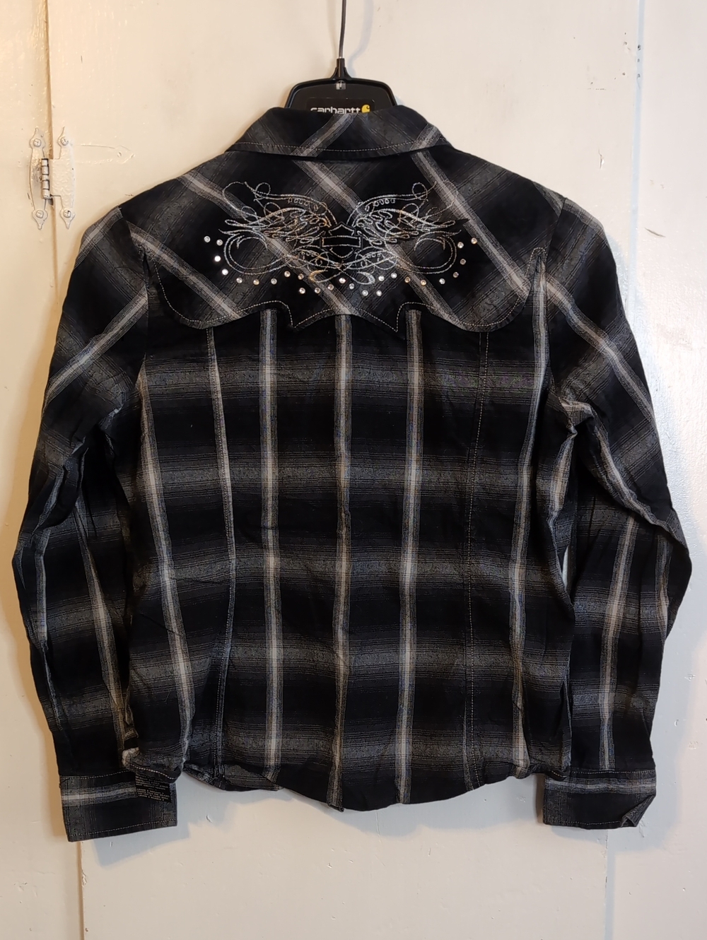 Harley Davidson Button Up Flannel womens Large - Picture 7 of 8